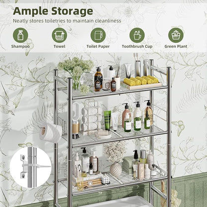 Simple Trending 3 Tier Over The Toilet Rack, Bathroom Shelves - Image 7