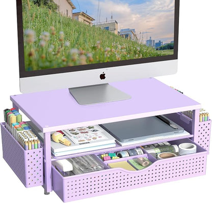 Spacrea Desk Organizer and Accessories, Computer Monitor Stand Riser by Spacrea