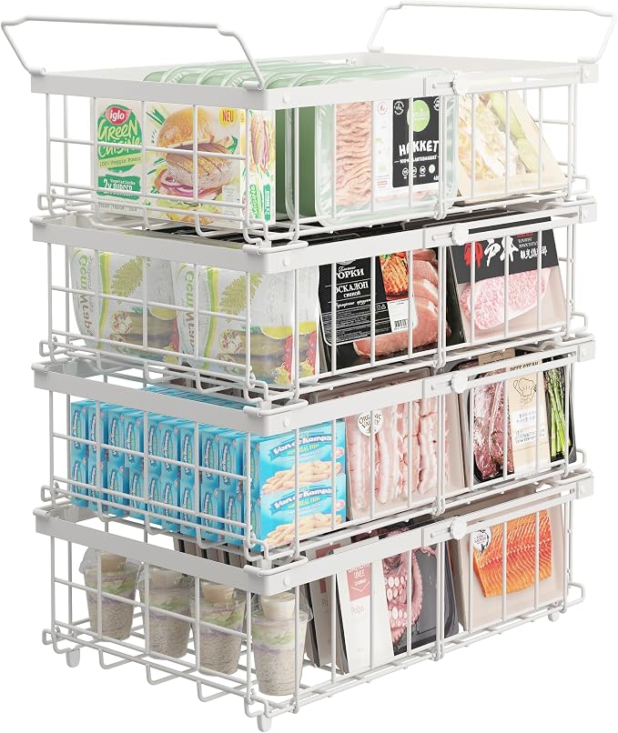 UMDONX 4 Pack Expandable Freezer Organizer Bins Large Freezer organizer Bins by UMDONXBuyNow