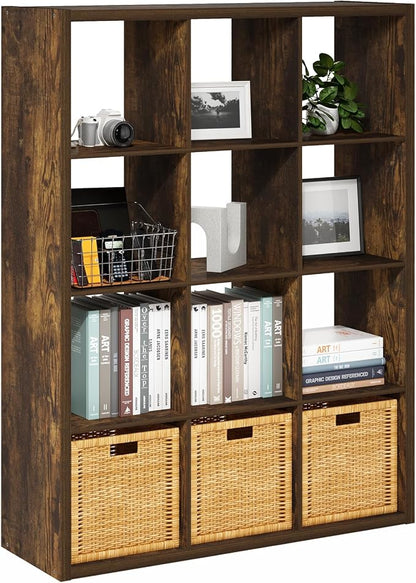 Furinno Cubicle Book Shelf, 12-Cube Bookshelf, Extra Thick Frame Reversible by Furinno-FitsYourSpaceFitsYourBudget