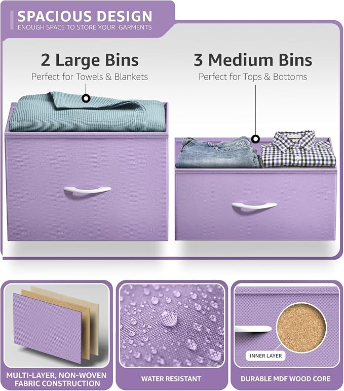 Sorbus Kids Dresser with 5 Drawers - Image 5