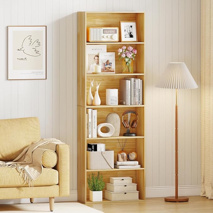 Giantex 6-Tier Bookcase, Freestanding Storage Organizer w/Open Shelves - Image 2