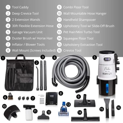Prolux Professional Shop White Wall Mounted Garage Vac, Wet Dry Pick Up - Image 8