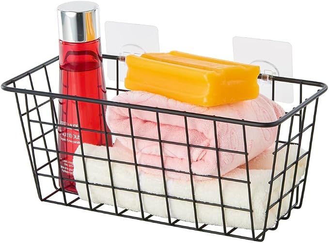 JUNCHU CHERRY 4 Pack Hanging Sorage Basket, Bathroom Basket, Household Goods - Image 5