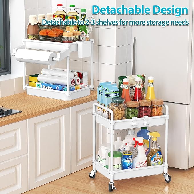 SPACEKEEPER Rolling Storage Cart, 4-Tier Bathroom Organizer Utility Cart - Image 5