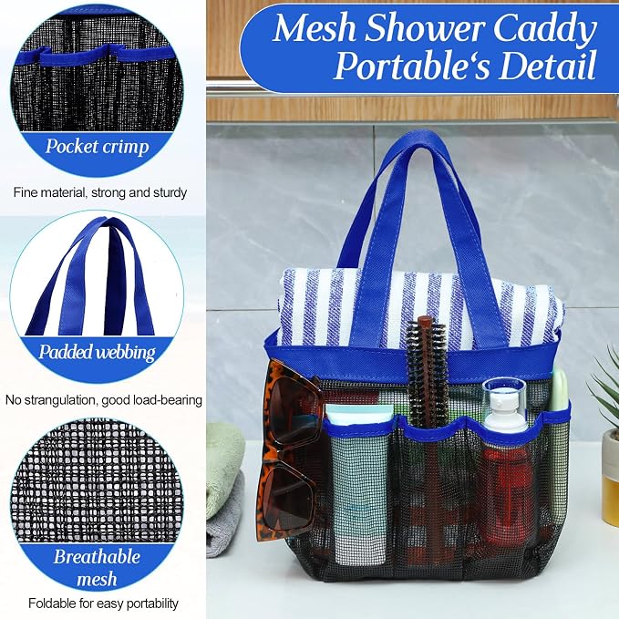 Hillban 4 Pcs Mesh Shower Caddy Portable Shower Caddy - Image 3