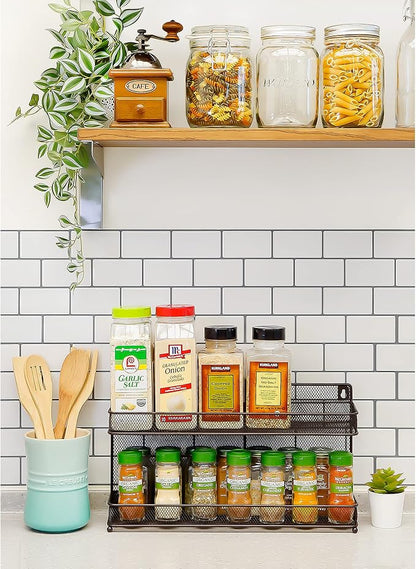 CAXXA 2 PK 2 Tier Mesh Kitchen Counter-top or Wall Mount Spice Rack Jars - Image 9