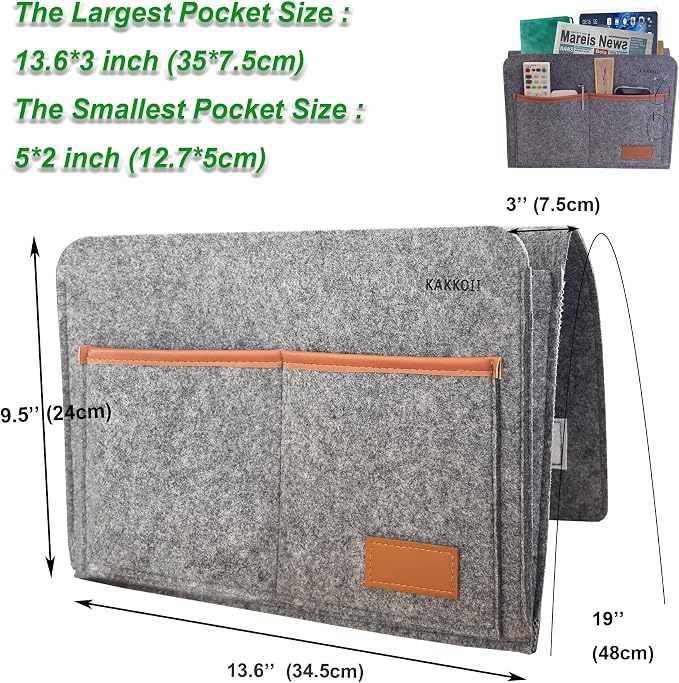 Bedside Caddy, Sofa Caddy, Storage Organizer Pocket - Image 3