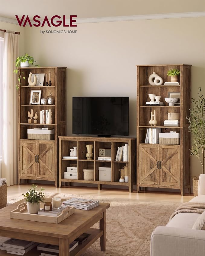 VASAGLE Liry Collection Farmhouse Bookshelf, 6-Tier Bookcase - Image 3