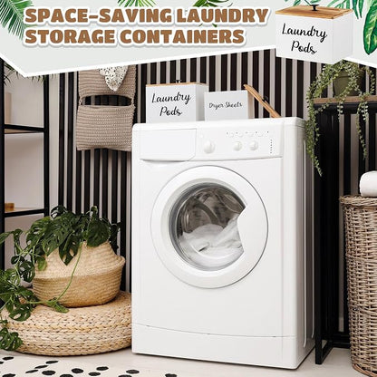 Dandat 2 Pcs Wood Rustic Laundry Dryer Sheet Holder Pod Container - Image 5