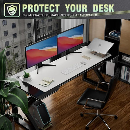 K KNODEL Large Office Leather Desk Mat, Mouse and Keyboard Pad, Computer and - Image 5