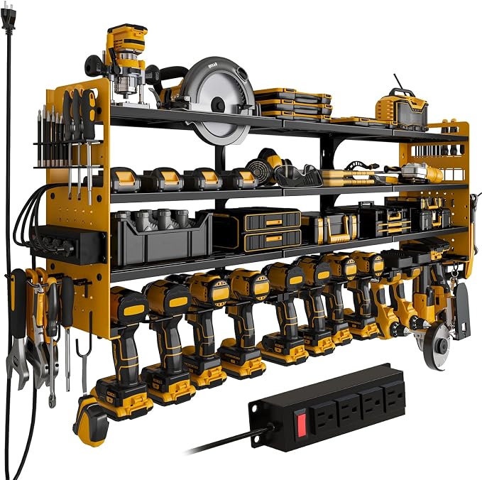 12 Cordless Drill Holder Large Power Tool Organizer Wall Mount by Seeahead
