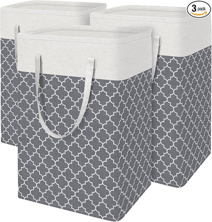 BlissTotes 3-Pack Laundry Basket, Freestanding＆Waterproof Laundry Hamper by BlissTotes