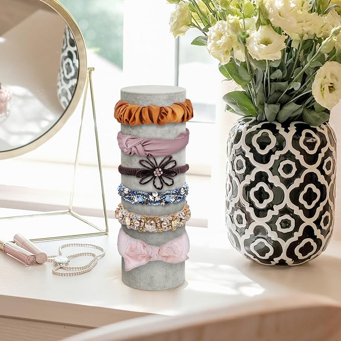 2 Pcs Vertical Headband Holder Organizer Soft Velvet Hairband Dislay Stand Head - Image 4