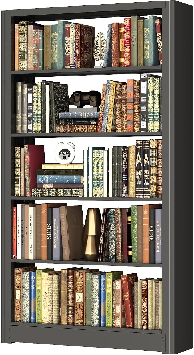 Heavy Duty Office Bookshelf, 5-Tier Adjustable Library Bookshelves, Modular by LyAosdFu