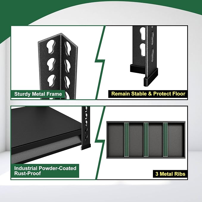 40" W Garage Shelving Heavy Duty, 1350LBS Loads Shelving Units and Storage Racks - Image 5