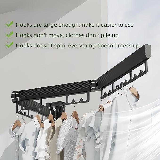 Mounted Wall Drying Rack, Laundry Hanger Dryer Rack, Laundry Hanger Rack - Image 7