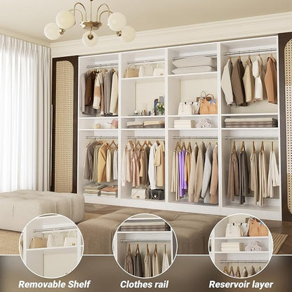 Unikito 100” Closet System, 8.3FT Wood Closet Storage Organizer - Image 3