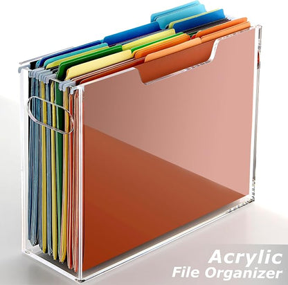 DINGHUO Acrylic Hanging File Organizer Box, File Holder - Image 3