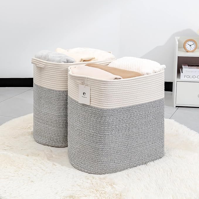 Storage Baskets for Clothes Fabric Cotton Rope Storage Basket - Image 3
