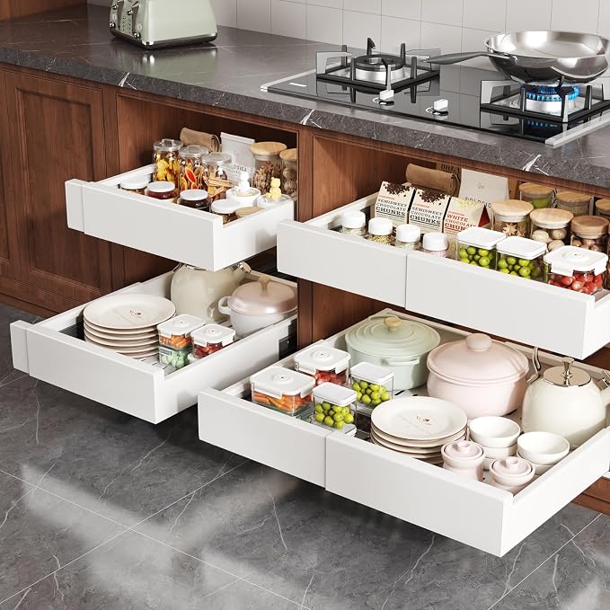 2 Pack Pull Out Cabinet Organizer Expandable Width and Depth, Slide Out Drawers - Image 5