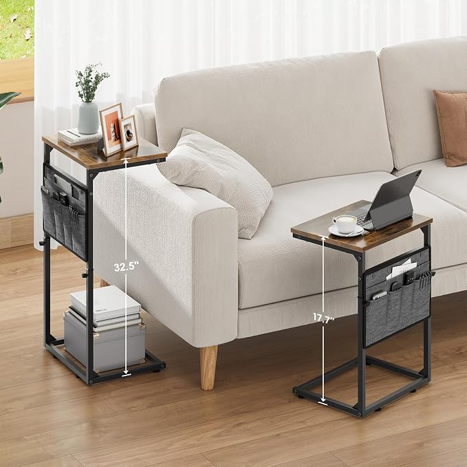 Vagusicc C Shaped End Table, Small Side Table - Image 8