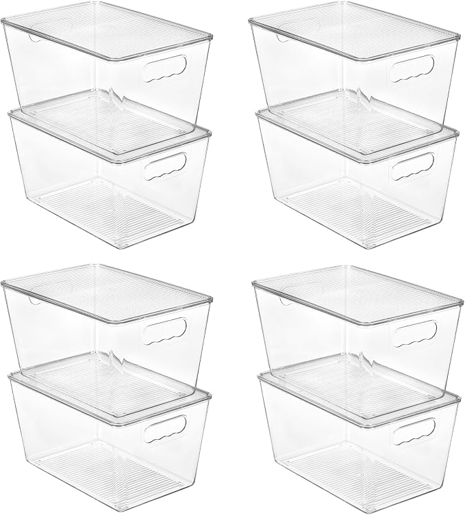 Vtopmart 8 Pack Clear Stackable Storage Bins by Vtopmart