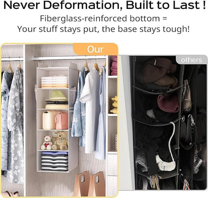 Extra Deep Hanging Closet Organizers and Storage, 5-Tier Closet Hanging - Image 4