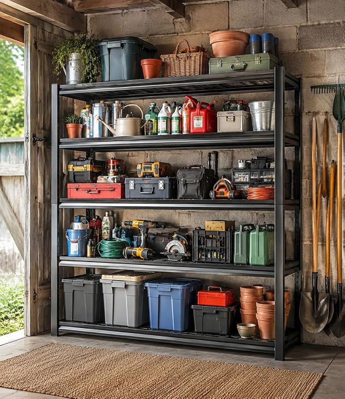 PRESTELION Garage Shelving 3000LBS Garage Storage Shelves 5-Tier Heavy Duty - Image 2