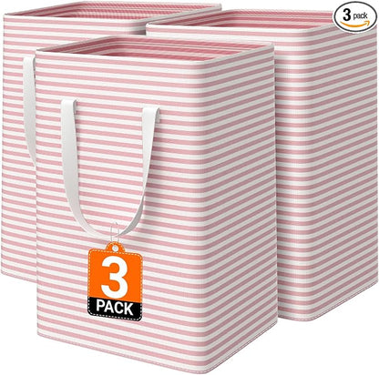 3 Pack Large Laundry Basket, Waterproof & Freestanding Laundry Hamper, by Unknown