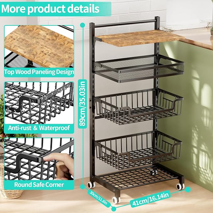 HapiRm Fruit Basket Kitchen Cart - Image 7