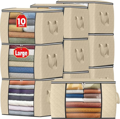 Fab totes 24 Gallons Clothes Storage, Foldable Thick Fabric Blanket Storage Bags by Fabtotes