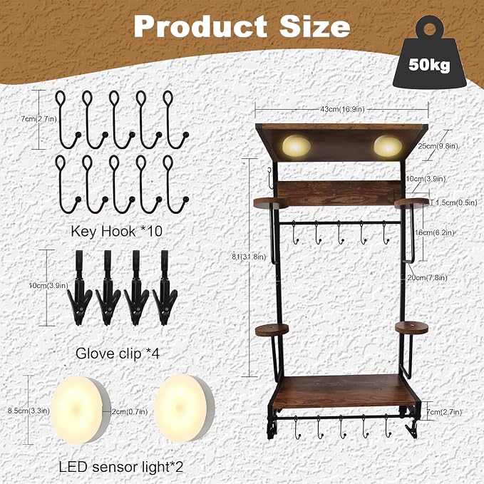 Motorcycle Helmet Holder Wall Mounted Motorcycle Gear Helmet Hook Rack Storage - Image 3