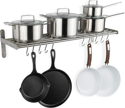 Wallniture Lyon Kitchen Organization and Storage Rack, Stainless Steel Metal by Wallniture