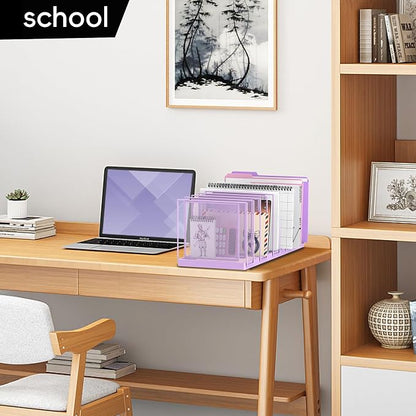 9-Section Desk File Organizer, Vertical File Holder, Mesh Desktop File Folder - Image 7