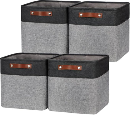 HNZIGE Fabric Cube Storage Baskets Bins Cube Baskets 11x11, Foldable Storage by HNZIGE