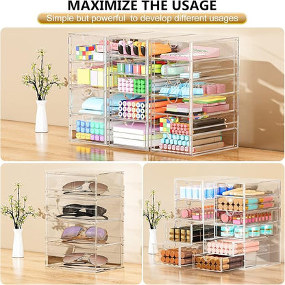 Acrylic 3 Pack Desk Organizers and Accessories, Makeup Organizer Storage - Image 4