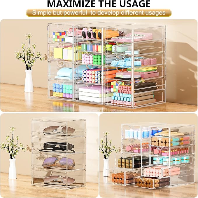 Arcylic Makeup Organzier with 11 Drawers, Bathroom Makeup Organizer - Image 6