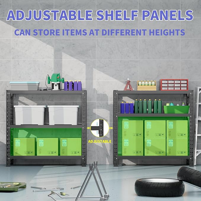 Garage Shelving Unit Rustproof 50“W Heavy Duty Storage Shelves Easy Assembly 3 - Image 5