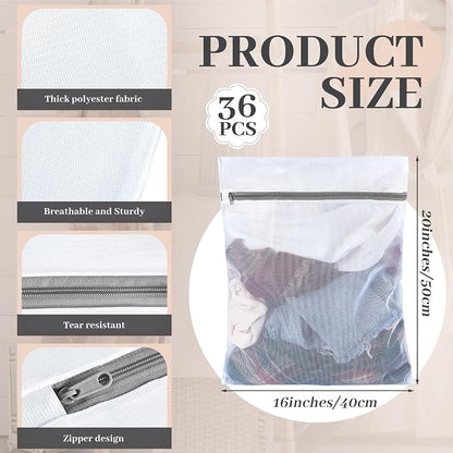 36 Pieces Mesh Laundry Bags Fine Mesh Wash Bags - Image 2