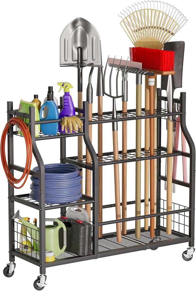 Garden Tool Organizer with Wheels by GIOTORENT