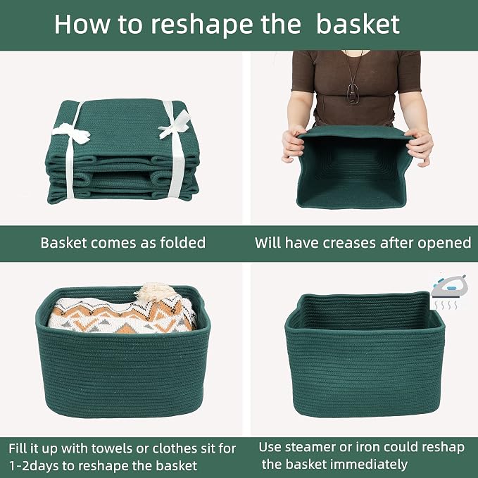 Cotton Rope storage Basket Bins15X10X9.3“ Basket - Image 7