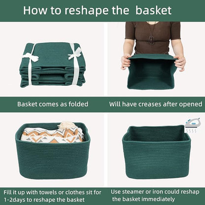 Cotton Rope storage Basket Bins15X10X9.3“ Basket - Image 7