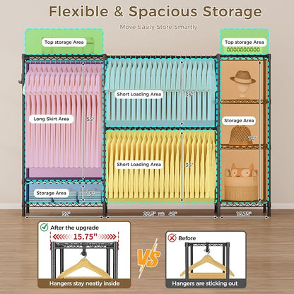Golpart Heavy Duty Clothes Rack Metal Wardrobe - Image 5