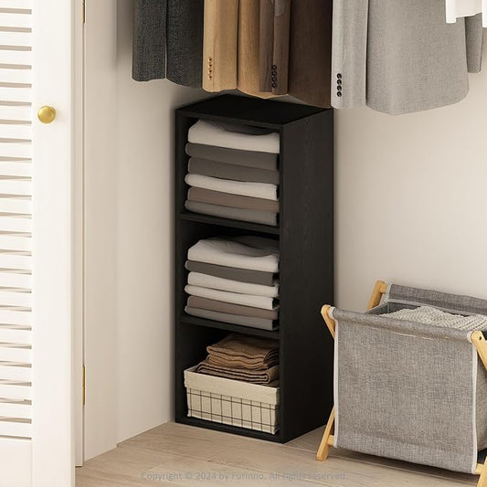 Furinno Reed Closet Organizers and Storage, 3-Tier Closet Organizer, Open Shelf by Furinno-FitsYourSpaceFitsYourBudget