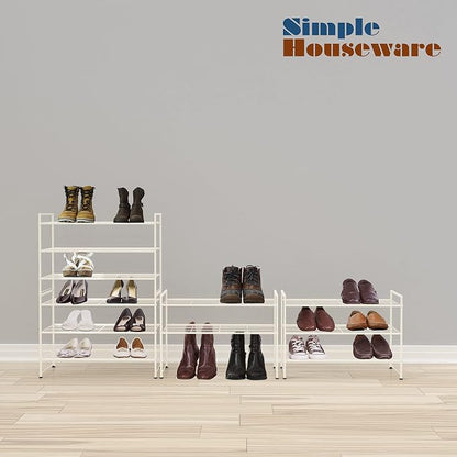 Simple Houseware 3-Tier Stackable Shoes Rack Storage Shelf - Image 5