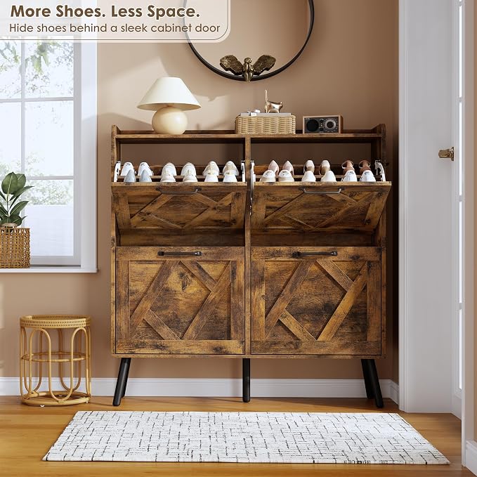 Nicetree Shoe Cabinet Storage for Entryway, Freestanding Shoe Storage Cabinet - Image 4