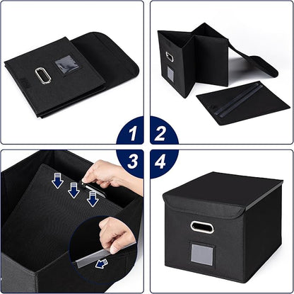 CADONO File Organizer Box with Lid, Large Hanging File Folder Organizer with - Image 3