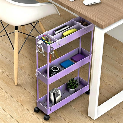 SPACELEAD Slim Storage Cart 3 Tier, Bathroom Organizer Rolling Utility - Image 6