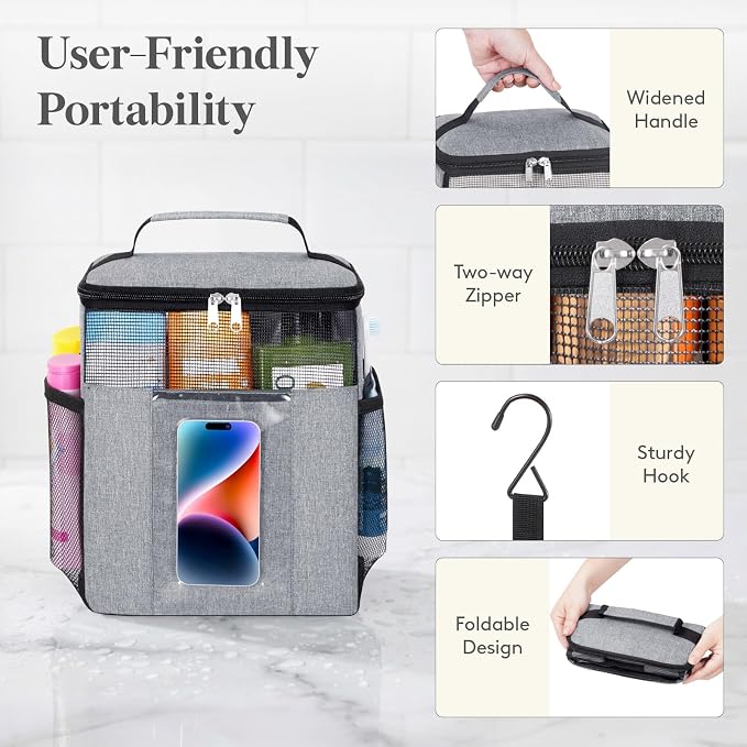 Lifewit Mesh Shower Caddy Bag Portable, Quick Dry Hanging Bathroom Organizer - Image 6